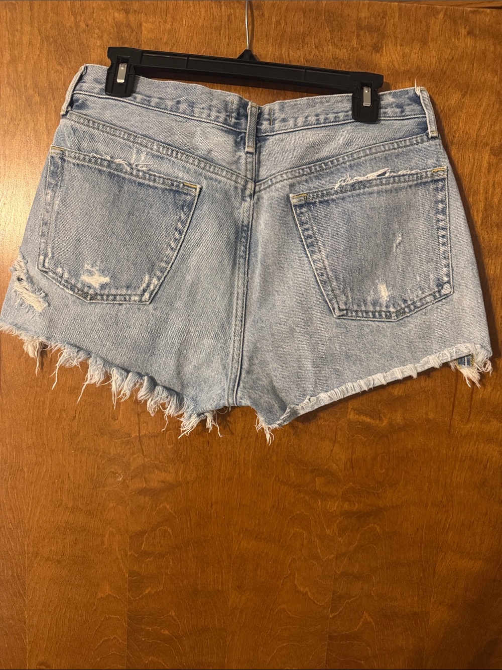Agolde Light Wash Distressed Denim Cutoff Shorts Parker 29 - Picture 2 of 4